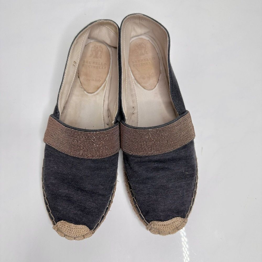 Brunello Cucinelli Black and Tan Espadrilles